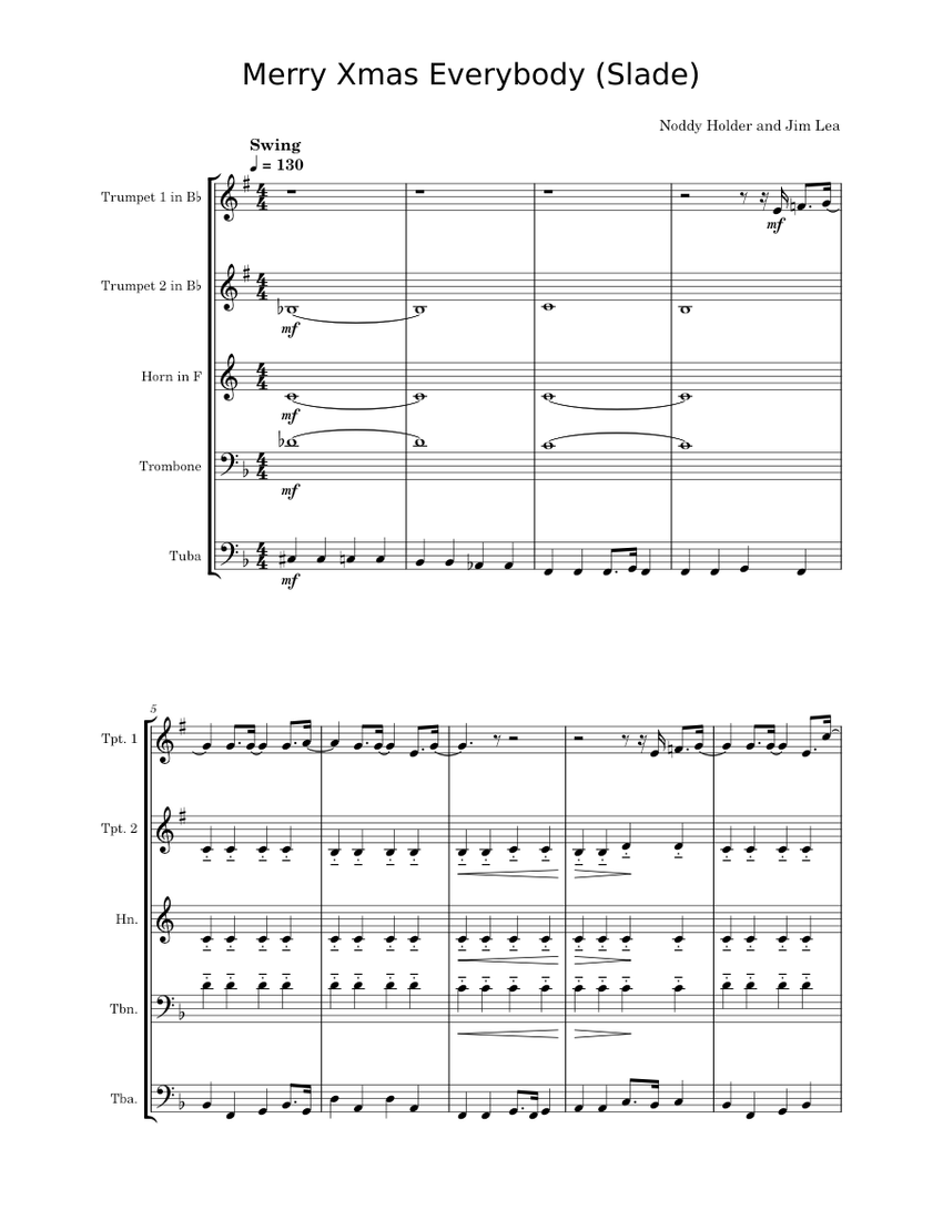 Merry Xmas Everybody – Slade Sheet Music | MuseScore.com