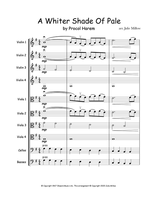 A Whiter Shade Of Pale (Arr. Julie Millow) - Procol Harum (String Ensemble)