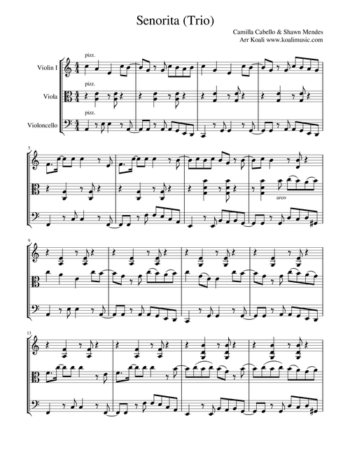 Señorita (Arr. KoaliMusic) - Shawn Mendes And Camila Cabello (String Ensemble)
