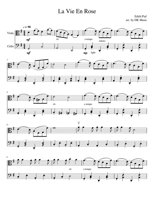 La Vie En Rose (Arr. DK Music) - Mohombi Moupondo, Matt James, Craig Smart (Instrumental Duet)
