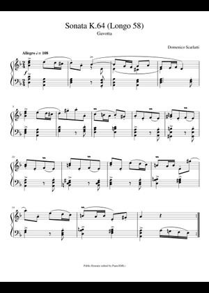 Scarlatti: Sonata K.64 (Longo 58) - IMSLP Edition Sheet Music for