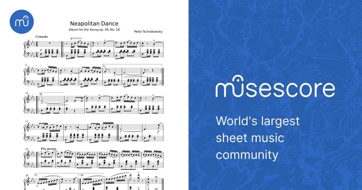 Neapolitan Dance - Peter Tschaikowsky Sheet Music for Piano (Solo) easy ...