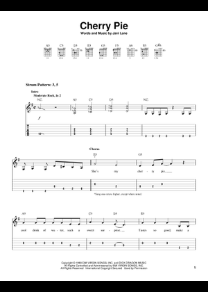 Play Official version of Cherry pie Sheet Music by Warrant for