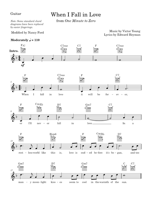 When I Fall In Love – Victor Young and Edward Heyman (Guitar)
