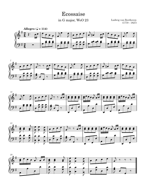 Ecossaise (from Yamaha's 50 Greats for the Piano)