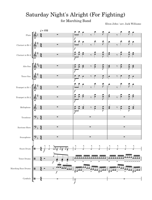 Saturday Night's Alright (For Fighting) - Marching Band