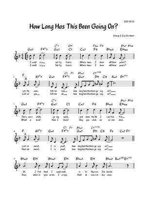 How Long Has This Been Going On? – Lead Sheet Sheet Music with Chords ...