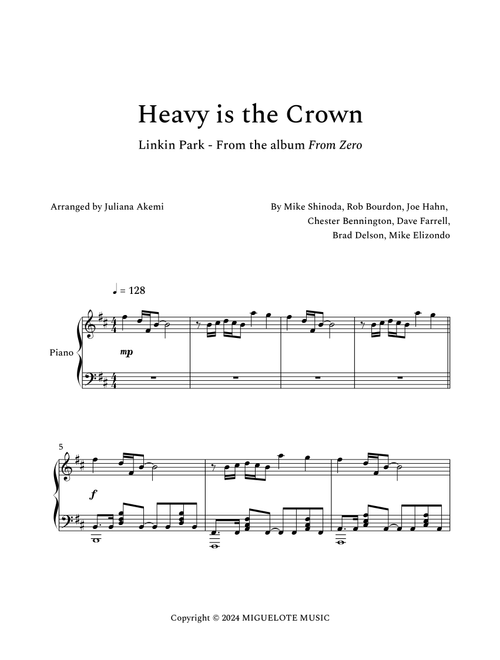 Heavy Is The Crown (Arr. Juliana Akemi) - Linkin Park (Piano Solo)