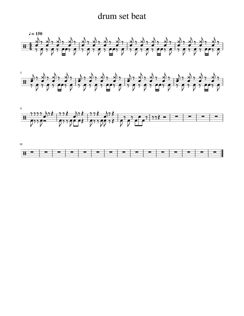 drum set beat Sheet music for Drum group (Solo) | Musescore.com