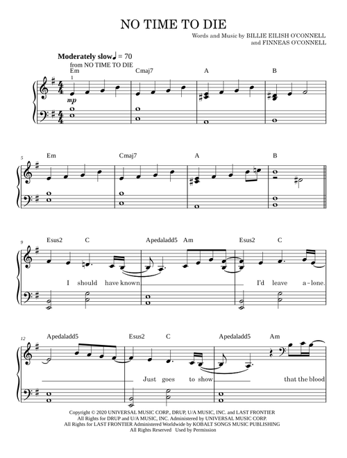 No Time To Die - Billie Eilish (Easy Piano)