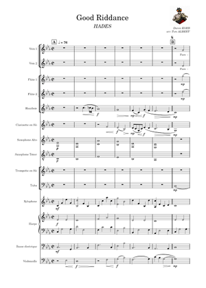 Good Riddance Sheet Music for Bass guitar, Synthesizer (Mixed Ensemble ...