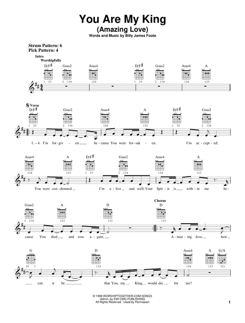 You Are My King (Amazing Love) - Newsboys (Easy Guitar)