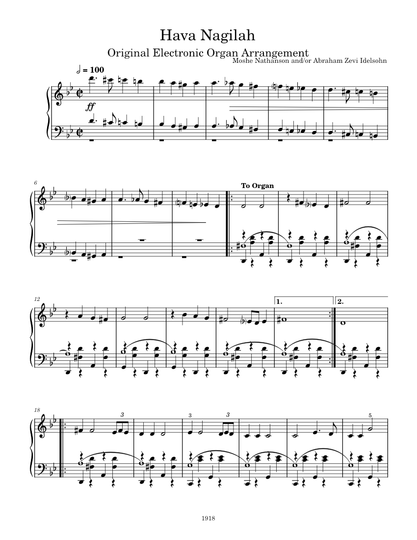 Hava nagila Misc Traditional Hava_Nagilah Sheet music for Piano (Solo