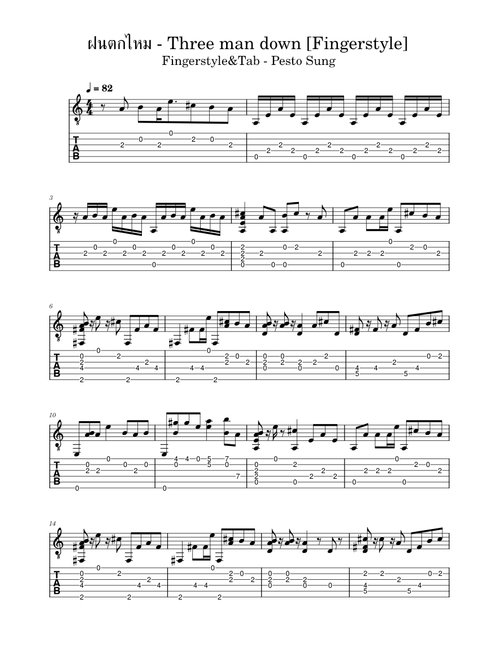 ฝนตกไหม - Three man down [Fingerstyle]
