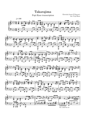 TAKARAJIMA – T-Square Sheet Music with Chords for Piano