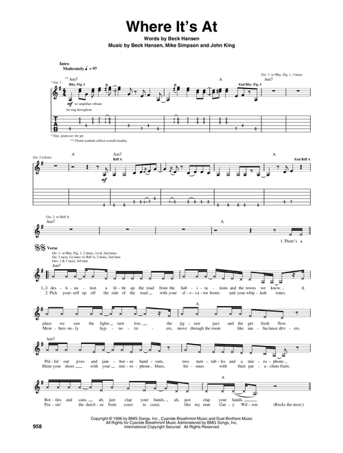 Where It's At - Beck (Guitar Tab)
