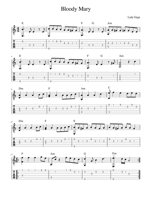 Bloody mary – Lady Gaga Bloody Mary