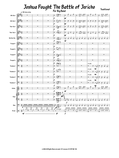 'Joshua Fought The Battle of Jericho' for Big Band