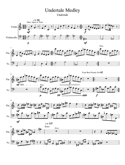 WIP Undertale Medley | Cello/Violin Duet