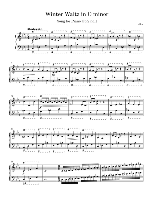 Winter Waltz in C minor Op.2 No.1 Song for piano