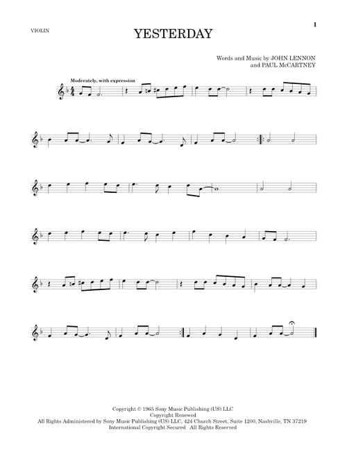 Yesterday - The Beatles (Violin Solo)