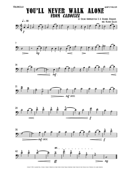 You'll Never Walk Alone (Arr. Alison Gillies) (Cello Solo)