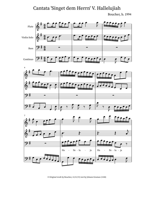 Cantata 'Singet dem Herrn ein Neus Lied' V. Aria - Mitch Boucher (Small Ensemble)