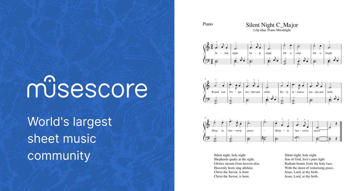 Silent Night C_Major Sheet Music for Piano (Solo) Easy