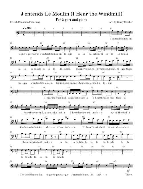 J'entends Le Moulin (I Hear the Windmill) –Emily Crocker-Part 3 with Metronome – blairmthompson