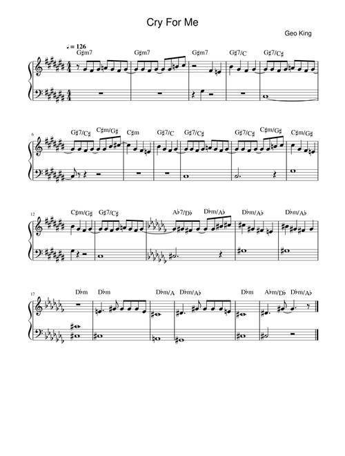 Cry For Me (Arr. Gregory King) - Twice (Easy Piano)