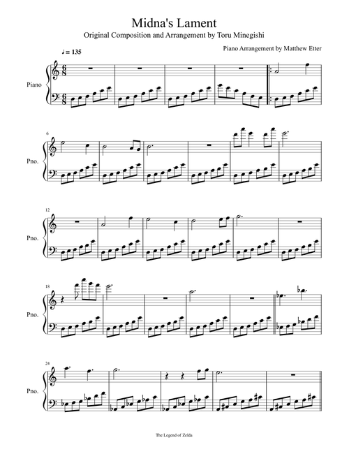 Twilight Princess - Midna's Lament (Piano)