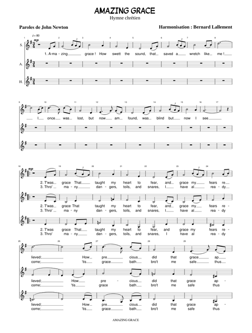 Amazing grace (3 voix MuseScore)