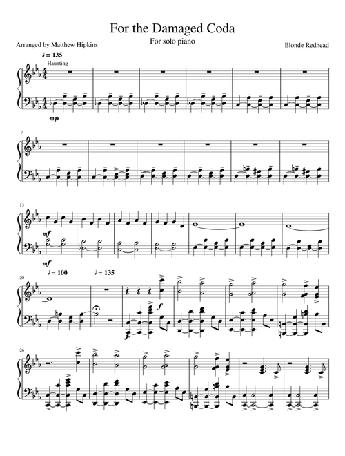 Evil Morty Theme (For the Damaged Coda) Solo Piano