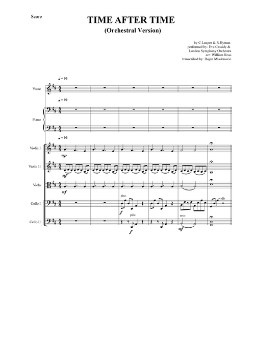 Time After Time (Arr. Bojan Mladenović) - Cyndi Lauper (String Ensemble)