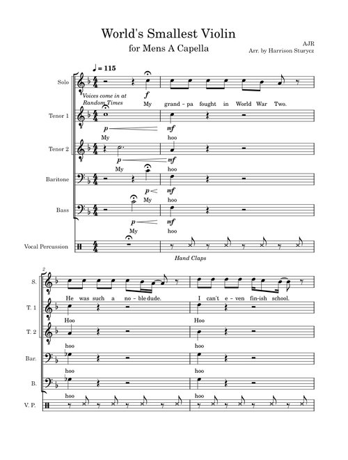 World's Smallest Violin – AJR for Mens A Capella