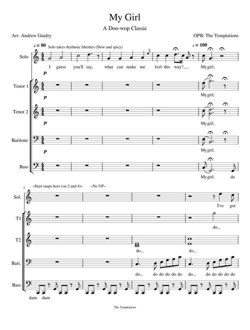My Girl - A Cappella
