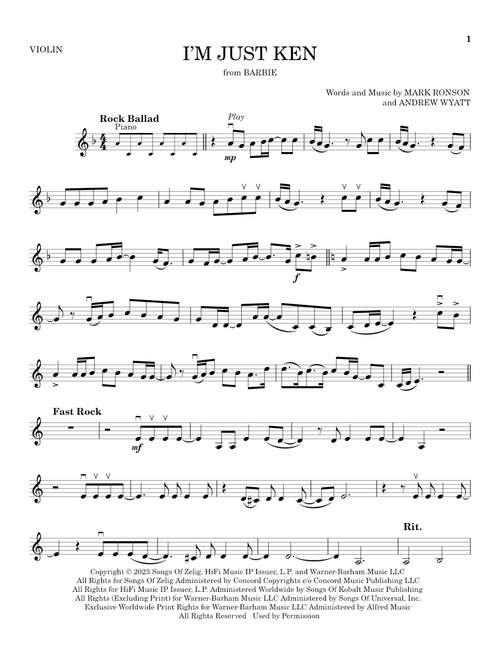 I'm Just Ken (from Barbie) - Ryan Gosling (Violin Solo)