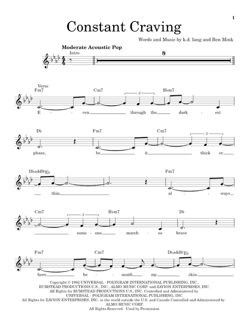 Constant Craving - k.d. lang (Pro Vocal)