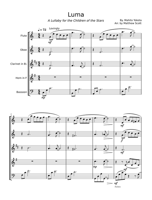 Luma Woodwind Quintet Arr.