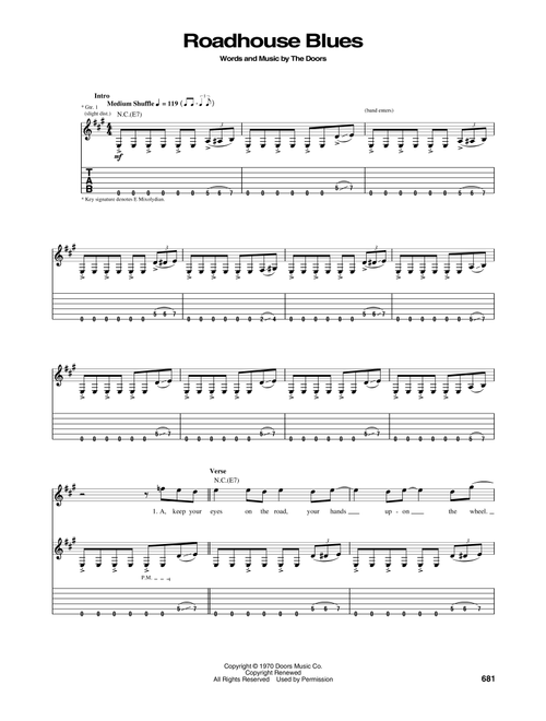 Roadhouse Blues - The Doors (Guitar Tab)