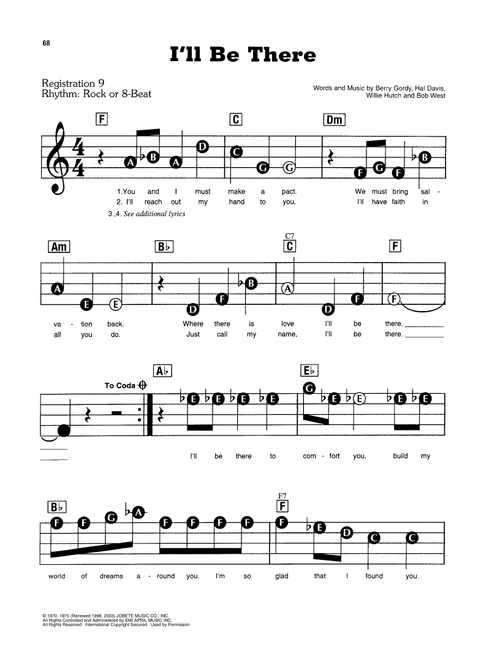 I'll Be There - The Jackson 5 (E-Z Play Today)