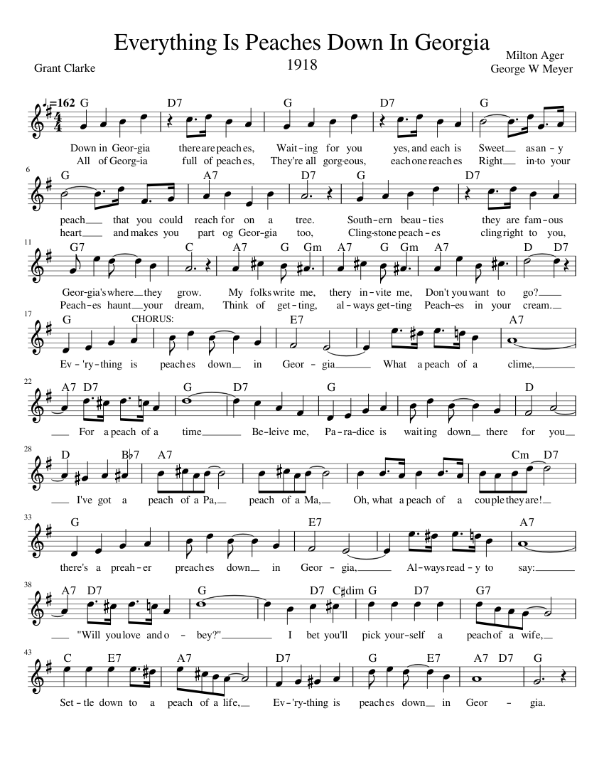 Everything Is Peaches Down In Sheet music for Piano (Solo