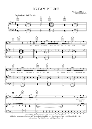 Dream Police - Cheap Trick Sheet Music and Tab for Piano, Guitar