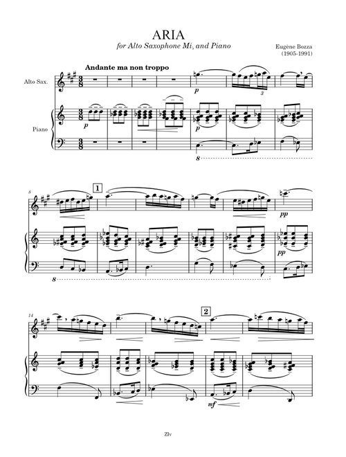 ARIA - Alto Sax & Piano - Eugène Bozza
