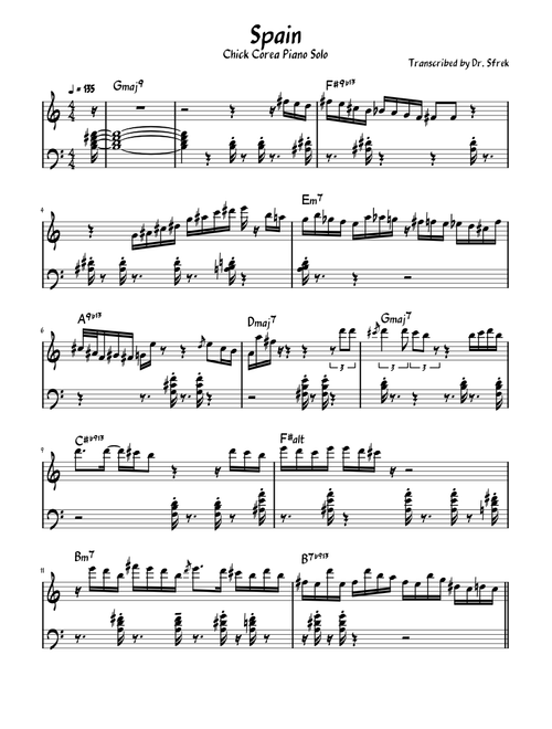 Spain - Chick Corea piano solo