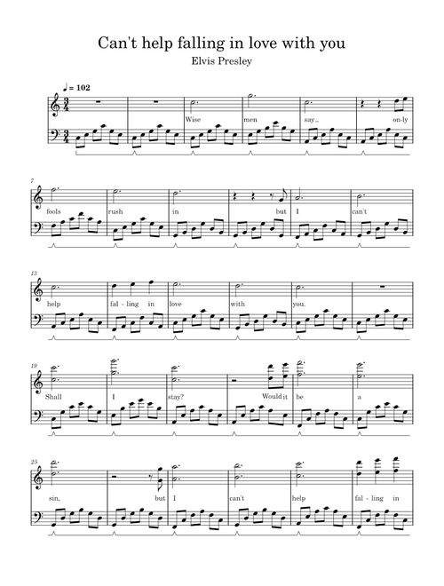 Cant help falling in love – Elvis Presley