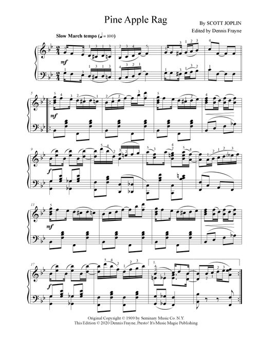 Pine Apple Rag (Pineapple Rag) (Arr. Dennis Frayne) - Scott Joplin (Piano Solo)