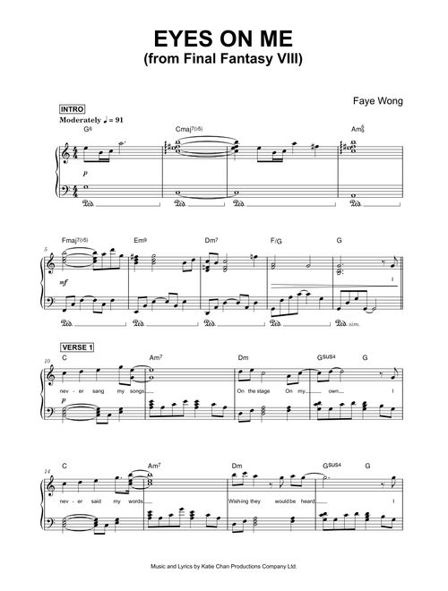 Eyes on Me (from Final Fantasy VIII) - Faye Wong (Piano)