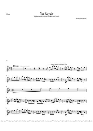 Ya rayah – Rachid Taha Ya Rayah Sheet Music for Piano, Trumpet in b ...