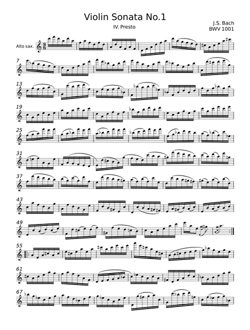 Violin Sonata No.1 in G minor, BWV 1001 - Johann Sebastian Bach